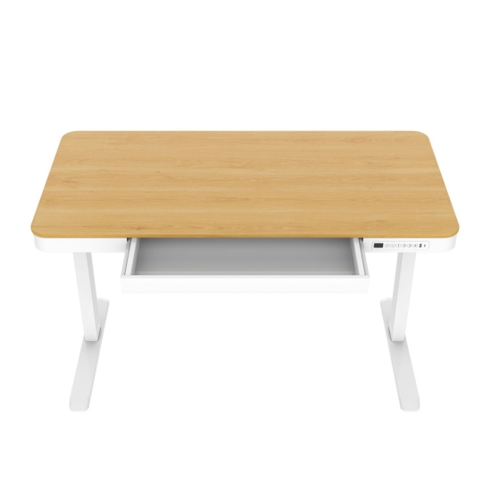 Biurko z elektryczną regulacją wysokości Tuckano  ET119W-C Biały,dąb